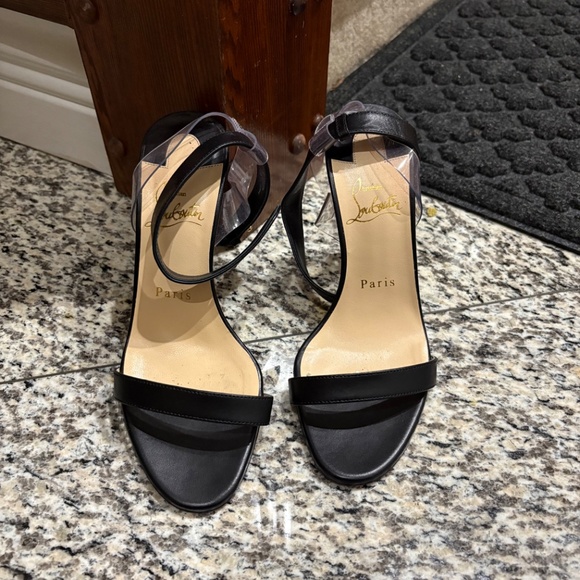 Christian Louboutin Black Ankle Strap Heels | Red Sole | Elegant Classic - Picture 3 of 3